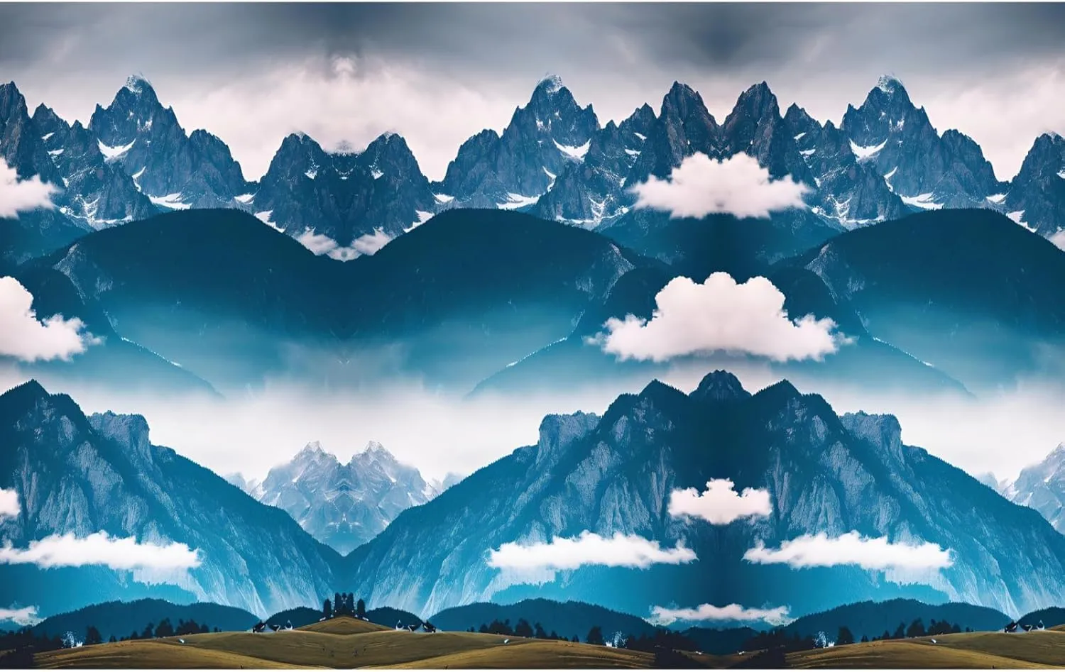 Landscape with Mountains print Backpack Travel Backpacks for Women Men College Backpack Computer Bag for Travel