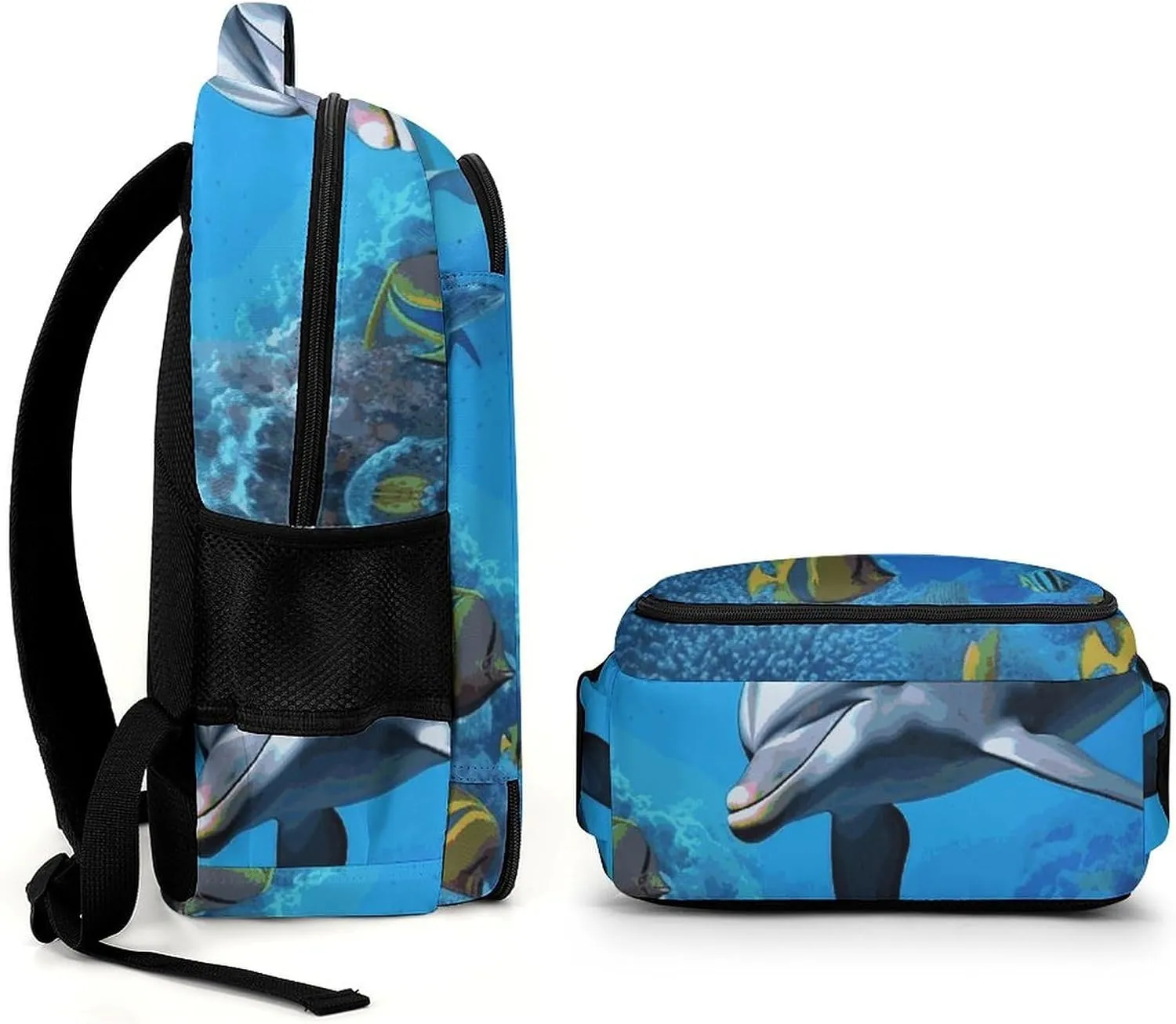 Laptop Backpack for Men Women Daypack Dolphin in The Coral Reef Computer Bag Travel Backpacks Laptop Bag