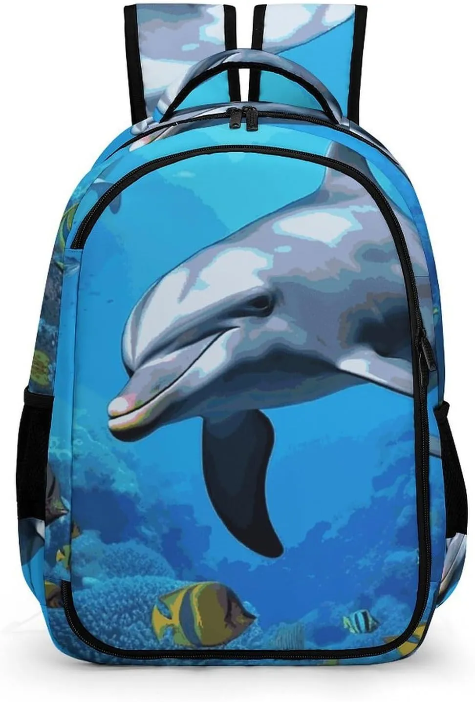 Laptop Backpack for Men Women Daypack Dolphin in The Coral Reef Computer Bag Travel Backpacks Laptop Bag