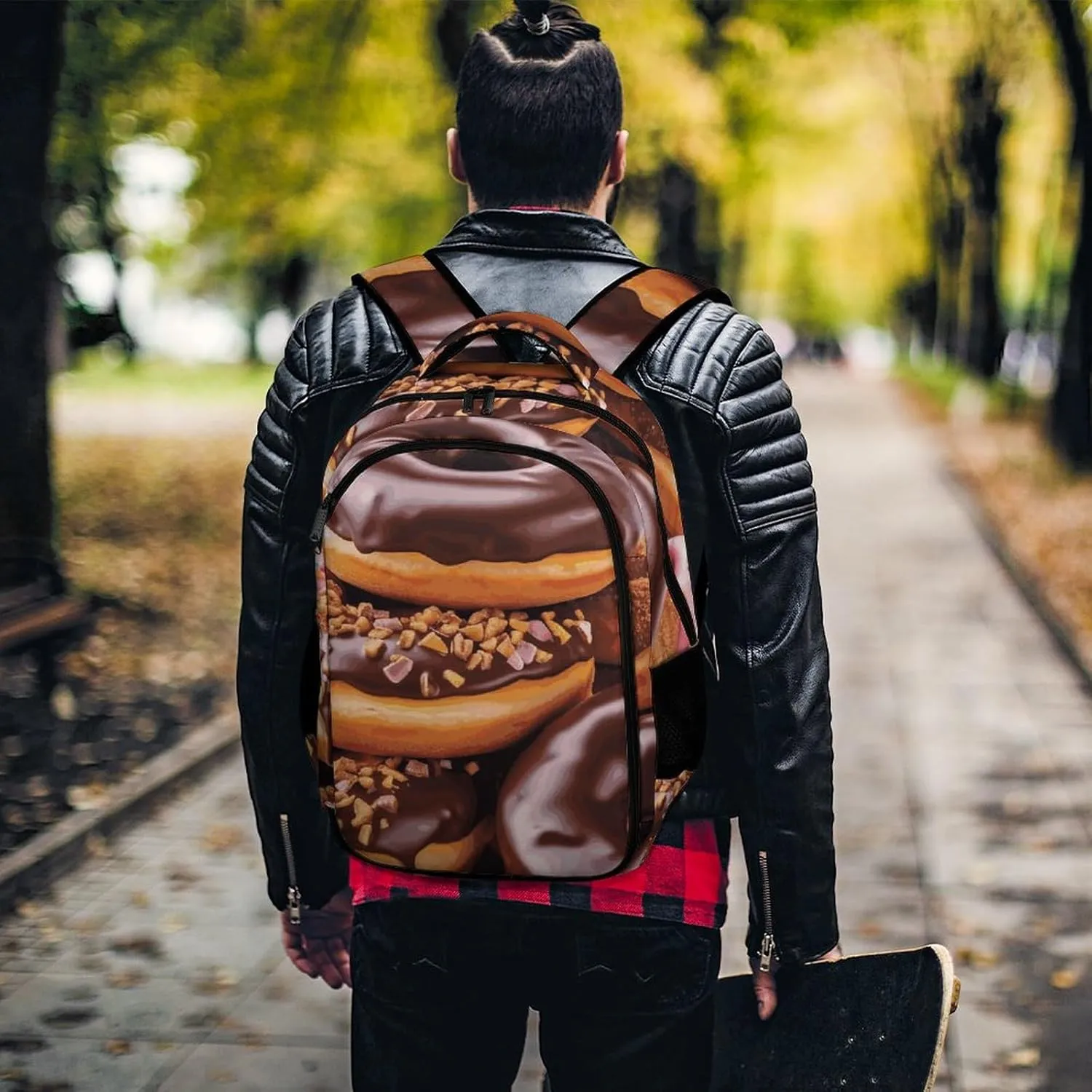 Laptop Backpack for Men Women Daypack Donuts Chocolate Computer Bag Travel Backpacks Laptop Bag