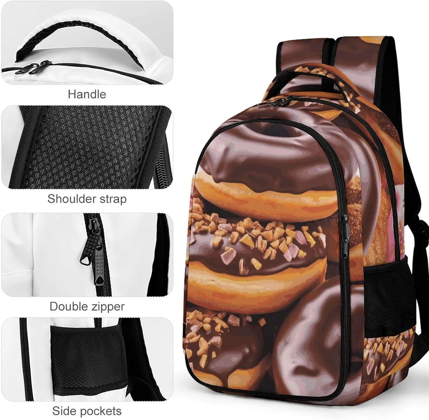 Laptop Backpack for Men Women Daypack Donuts Chocolate Computer Bag Travel Backpacks Laptop Bag