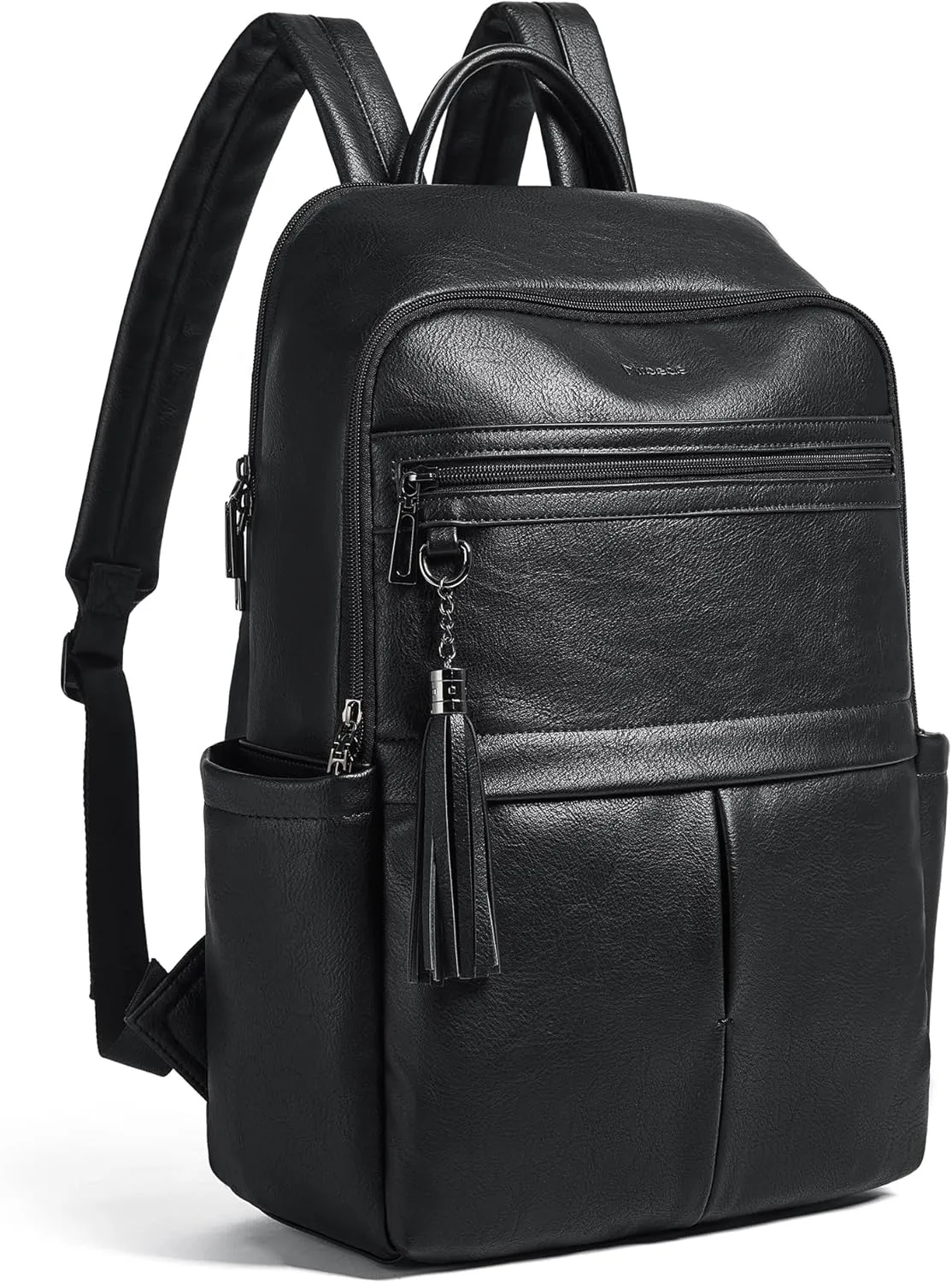 Laptop Backpack for Women 15.6" Leather Backpacks Purse Work Computer Backpack for Travel College Business,Black