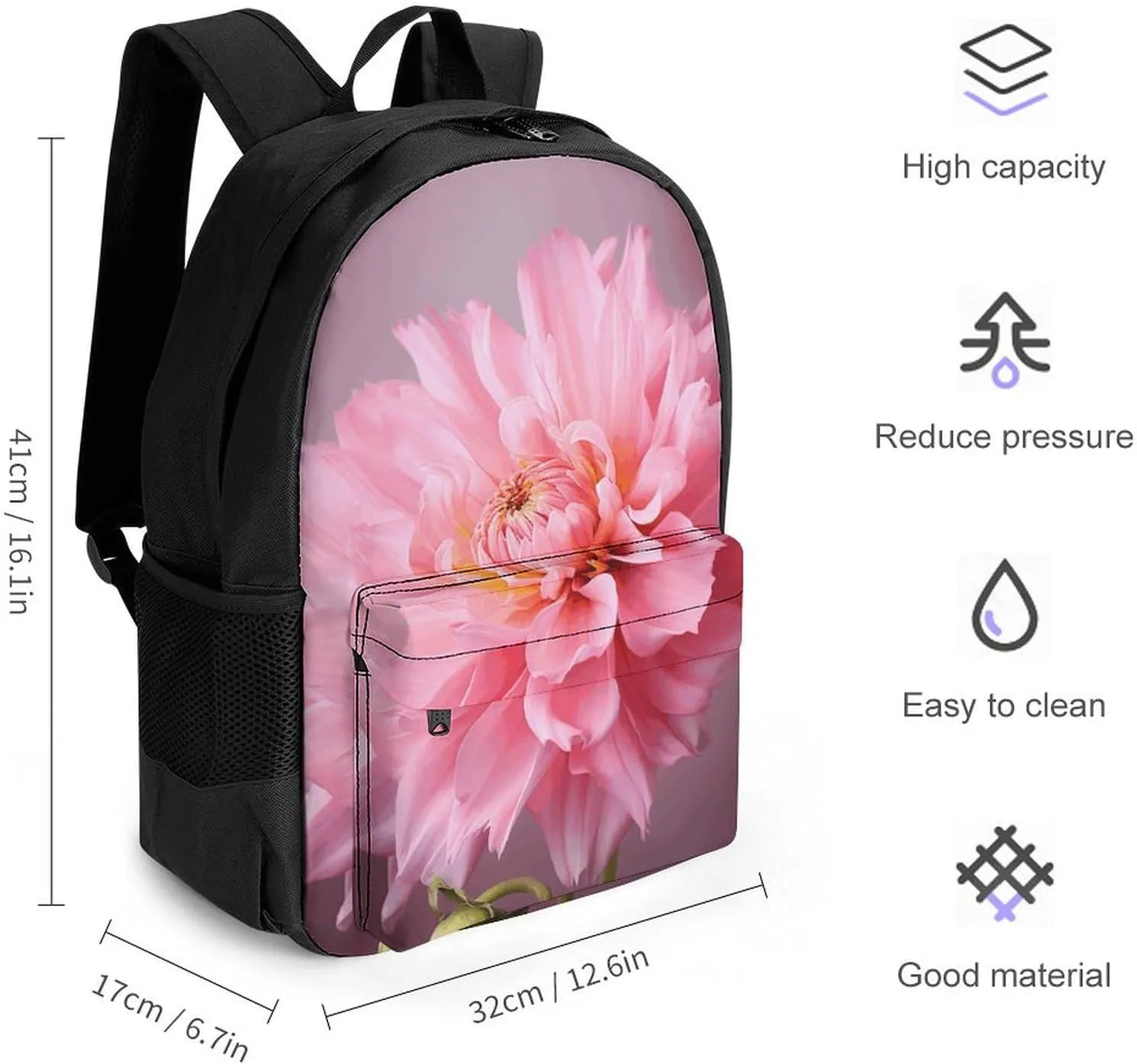 Laptop Backpack for Women Men Daypack Flower Backpacks Computer Bag Travel Laptop Bag Casual Work Bag