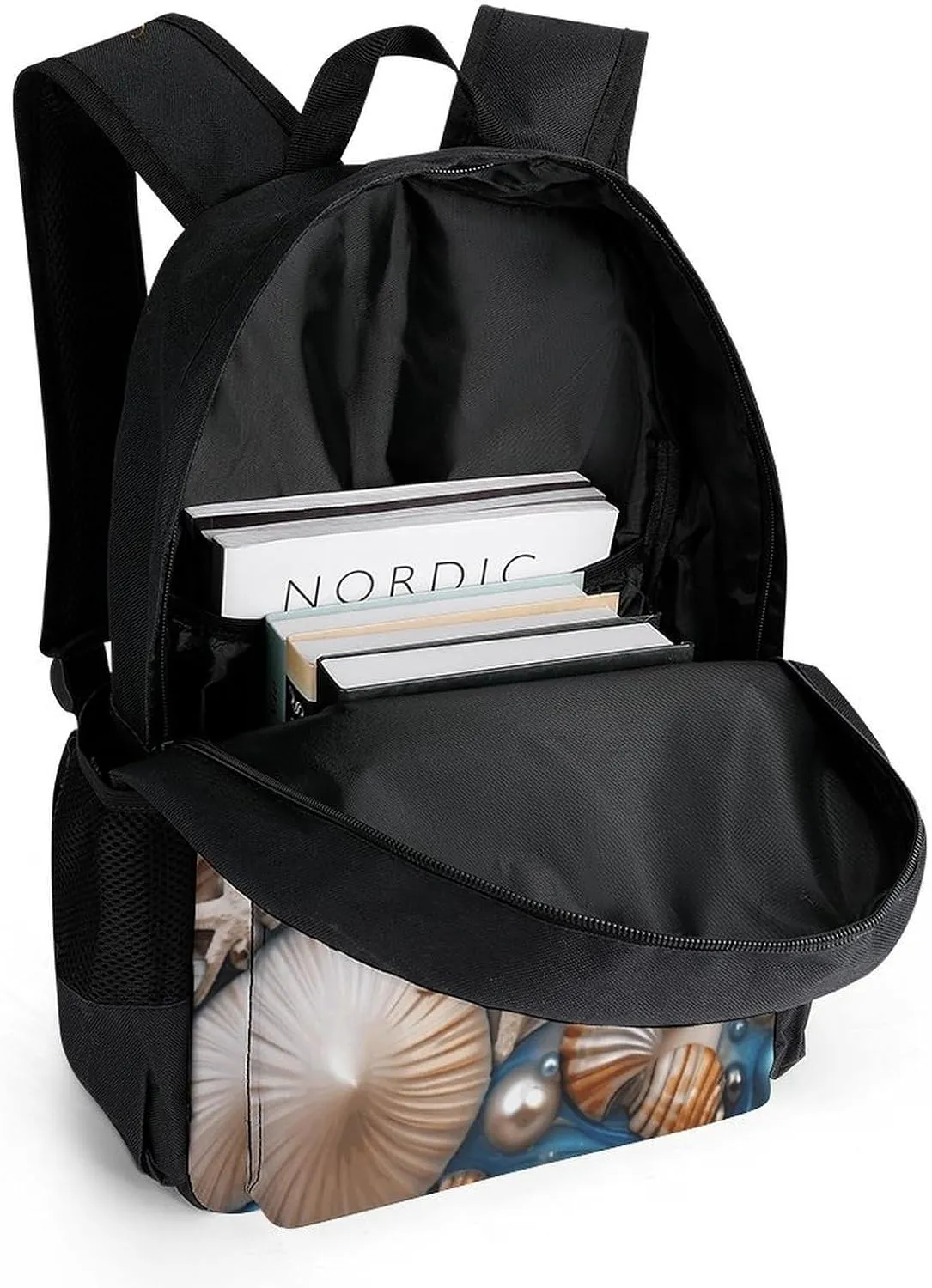 Laptop Backpack for Women Men Daypack Ocean Shell Art Backpacks Computer Bag Travel Laptop Bag Casual Work Bag