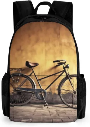Laptop Backpack for Women Men Daypack Old Bicycle Backpacks Computer Bag Travel Laptop Bag Casual Work Bag