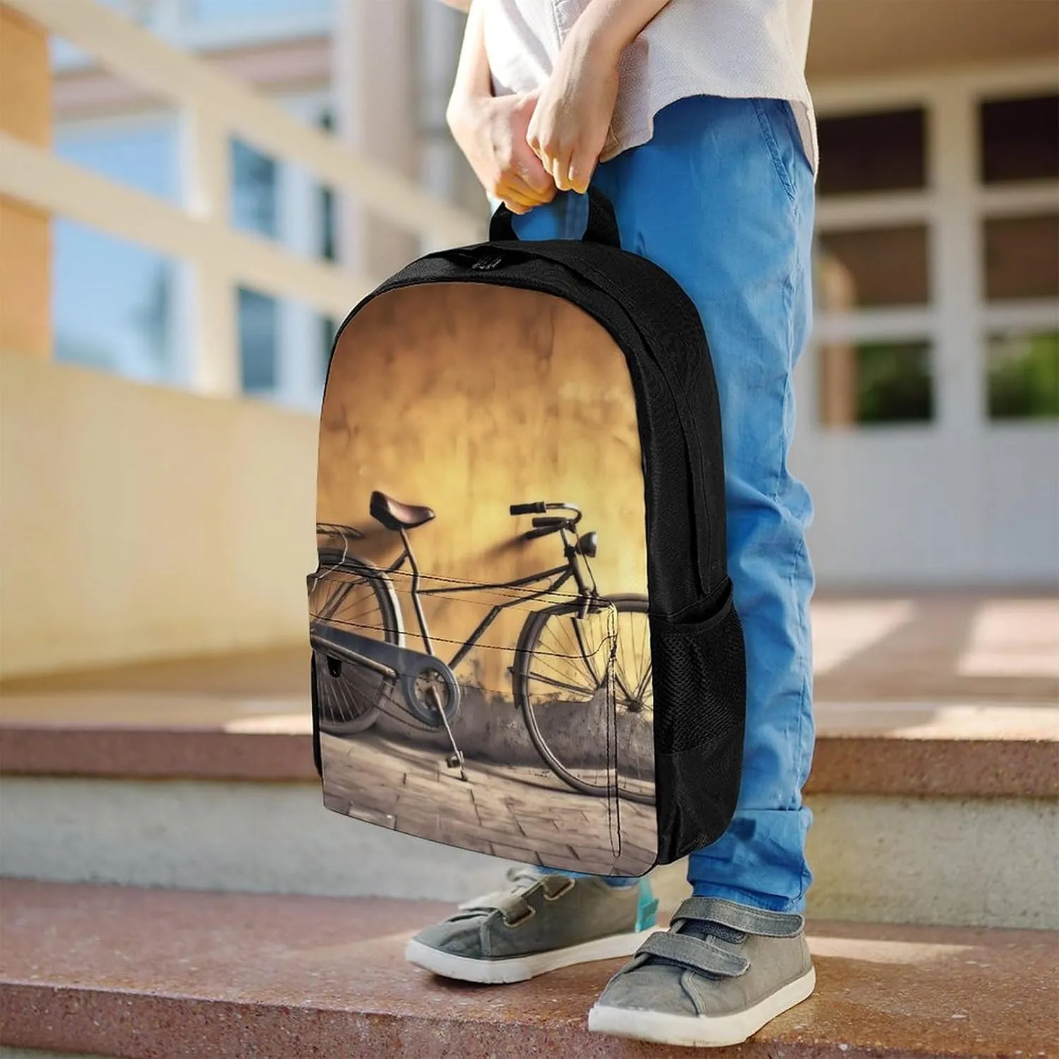 Laptop Backpack for Women Men Daypack Old Bicycle Backpacks Computer Bag Travel Laptop Bag Casual Work Bag