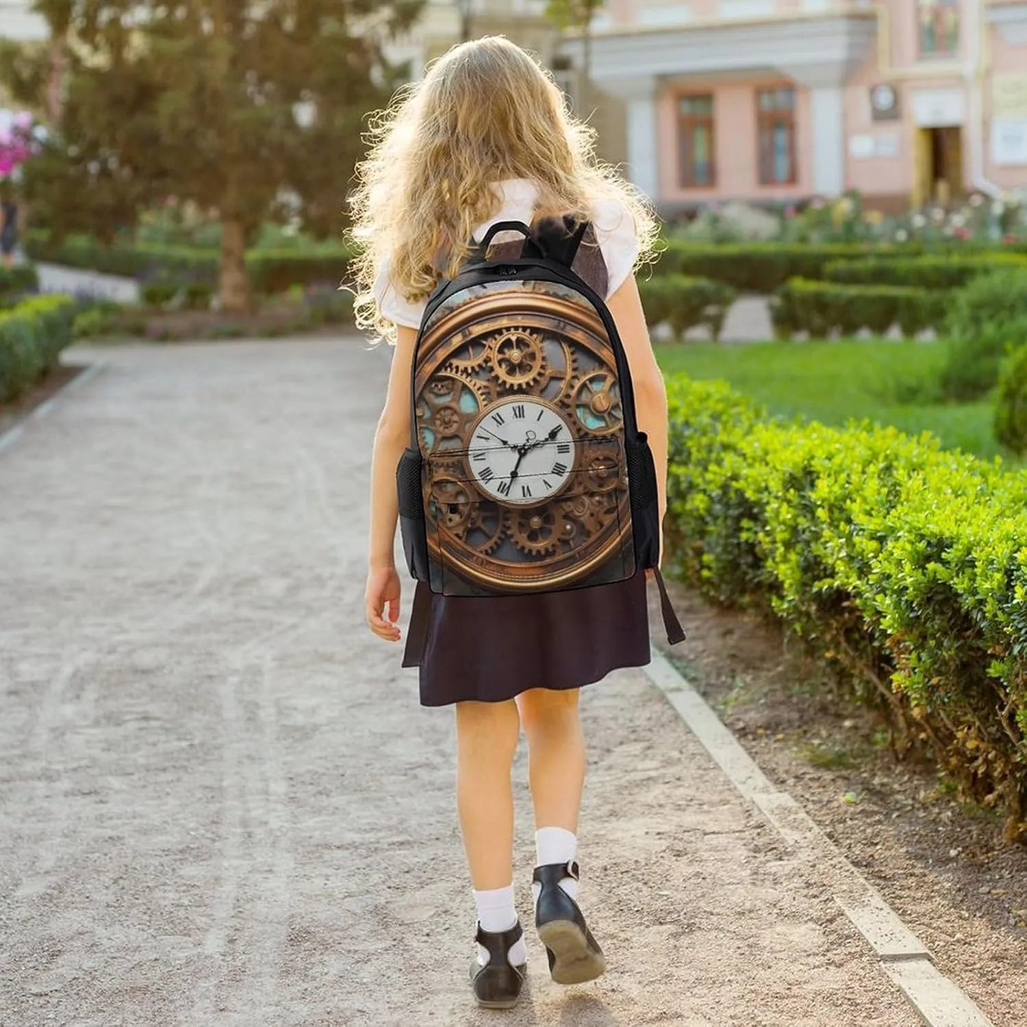 Laptop Backpack for Women Men Daypack Rusty Steampunk Clock Backpacks Computer Bag Travel Laptop Bag Casual Work Bag