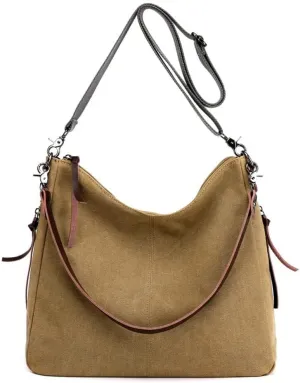 Large Capacity Messenger Satchel Tote Handbag Crossbody for Women Canvas Shoulder Purse
