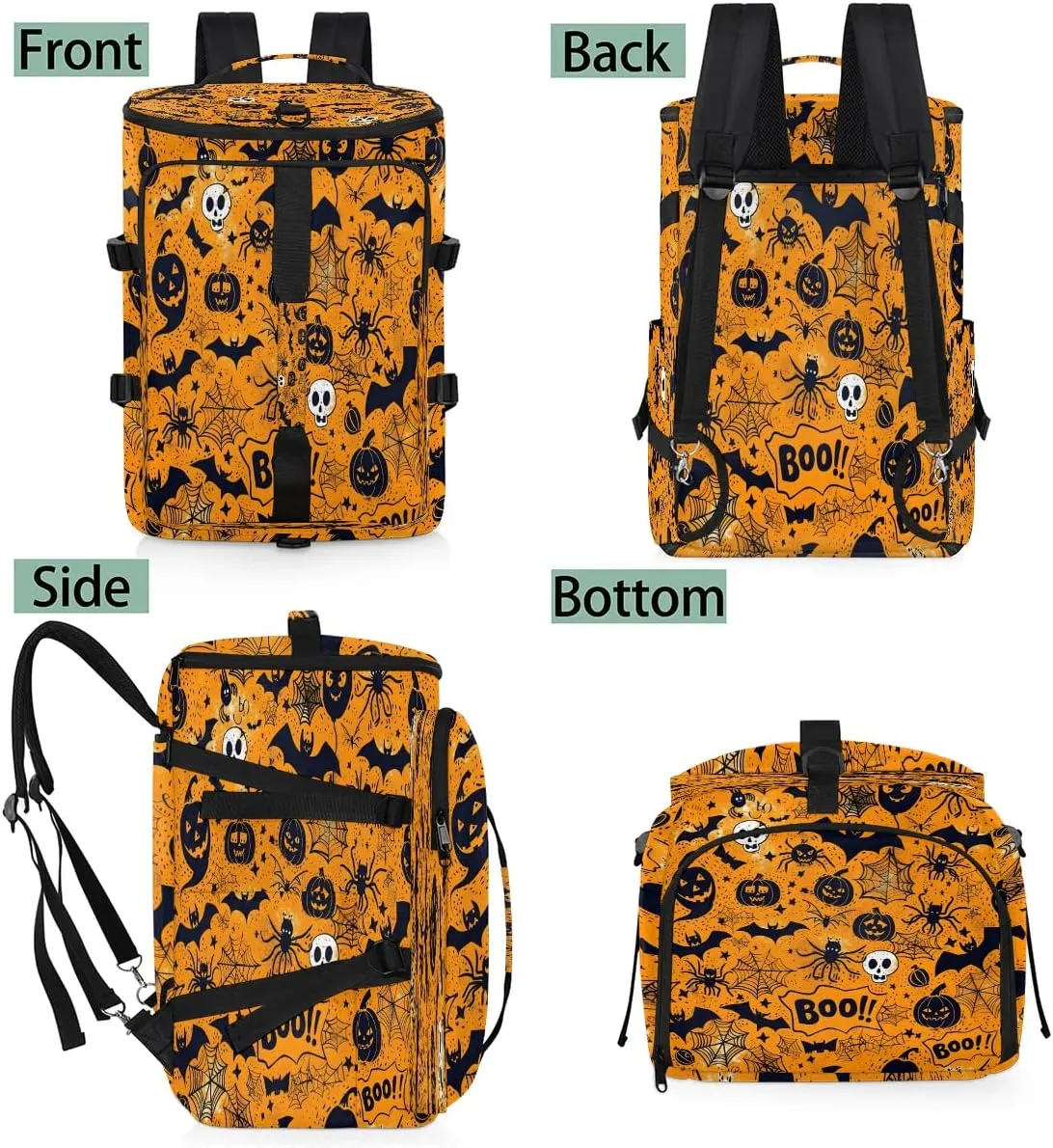 Large Carry on Backpack for Women Men Multi-function Gym Duffle Bag Halloween Theme Backpack Polyester Waterproof Duffel Bags