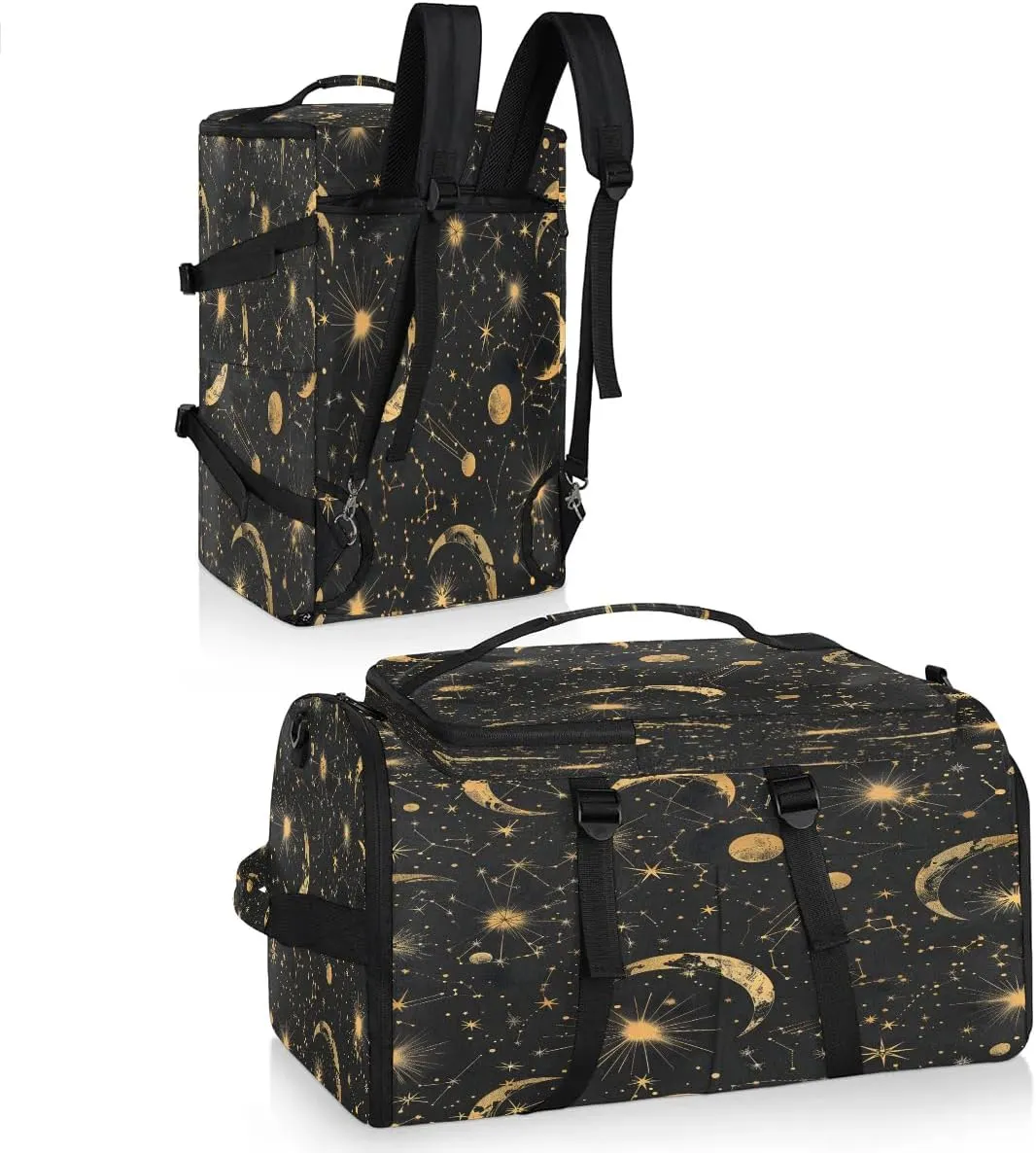Large Carry on Backpack for Women Men Multi-function Gym Duffle Bag Star Moon Backpack Polyester Waterproof Duffel Bags