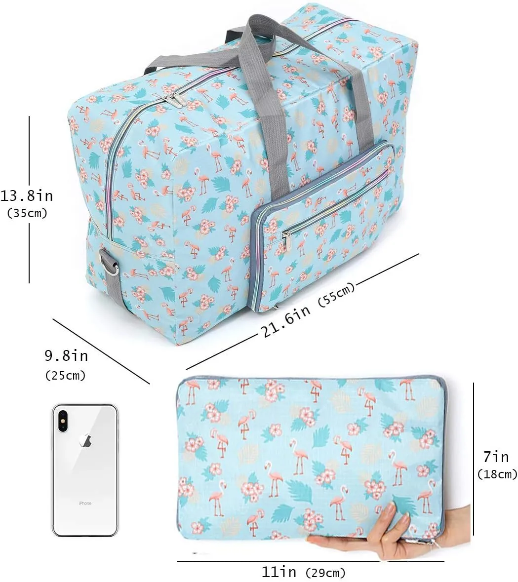 Large Foldable Duffel Tote Carry on Travel Bag over Luggage with Shoulder Strap