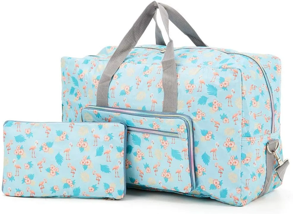 Large Foldable Duffel Tote Carry on Travel Bag over Luggage with Shoulder Strap
