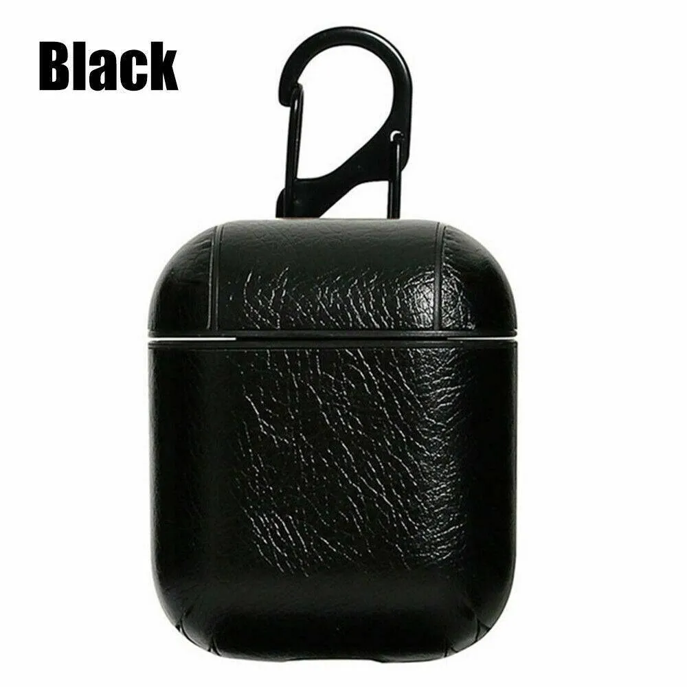 Leather Airpods Protective Cover Case Slim Skin Apple AirPod Earphones Gen 1 / 2