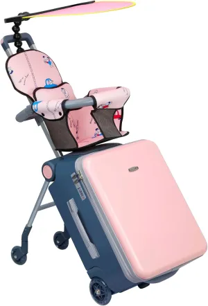 LemoHome Expandable Luggage with Spinner Wheels,Large Suitcases with Child Seat Design,Hard Luggage for Women and Men,20 inch Hardside Carry on Luggage for Travel (Pink)