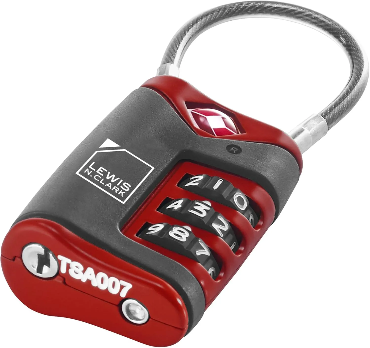 Lewis N. Clark TSA Cable Lock 2 Pack, Red