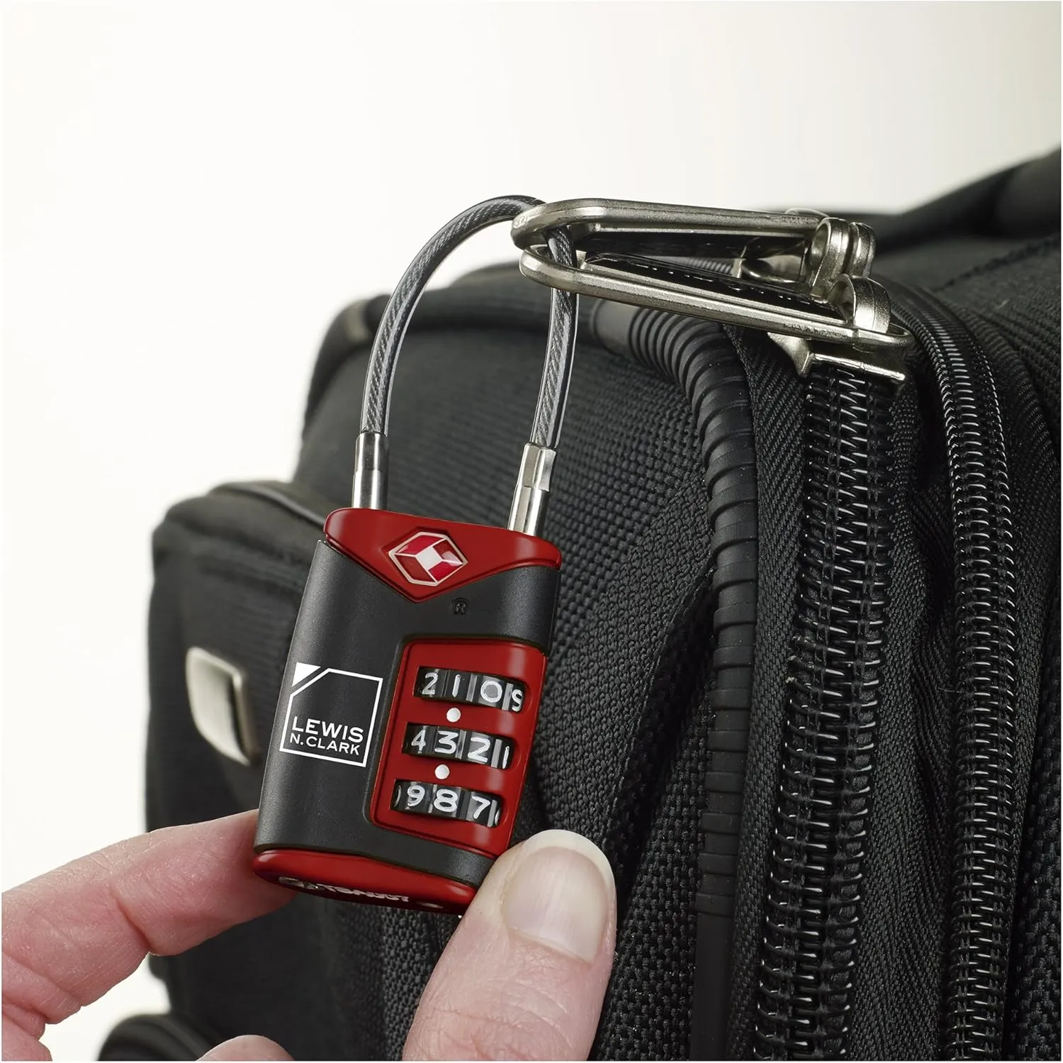 Lewis N. Clark TSA Cable Lock 2 Pack, Red