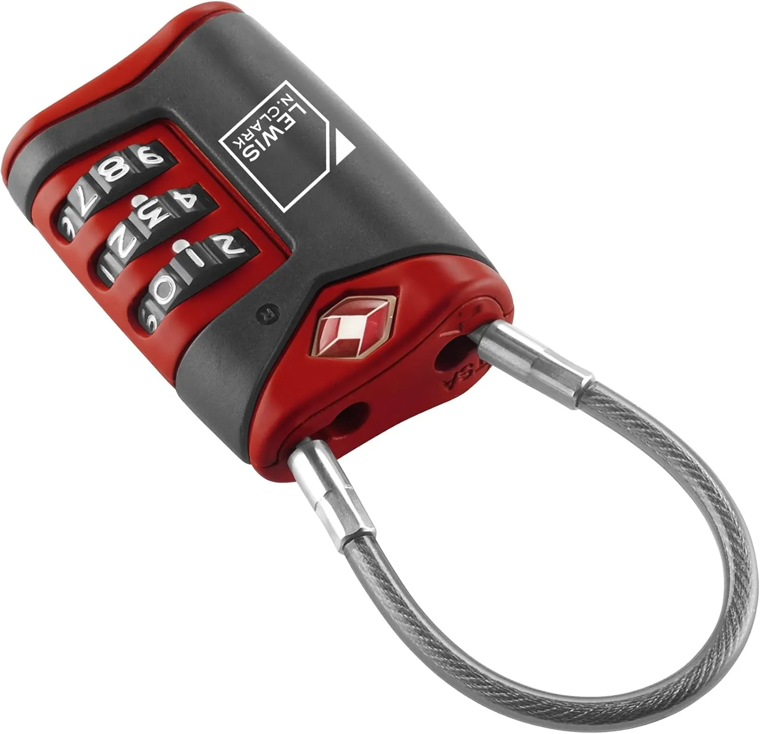 Lewis N. Clark TSA Cable Lock 2 Pack, Red