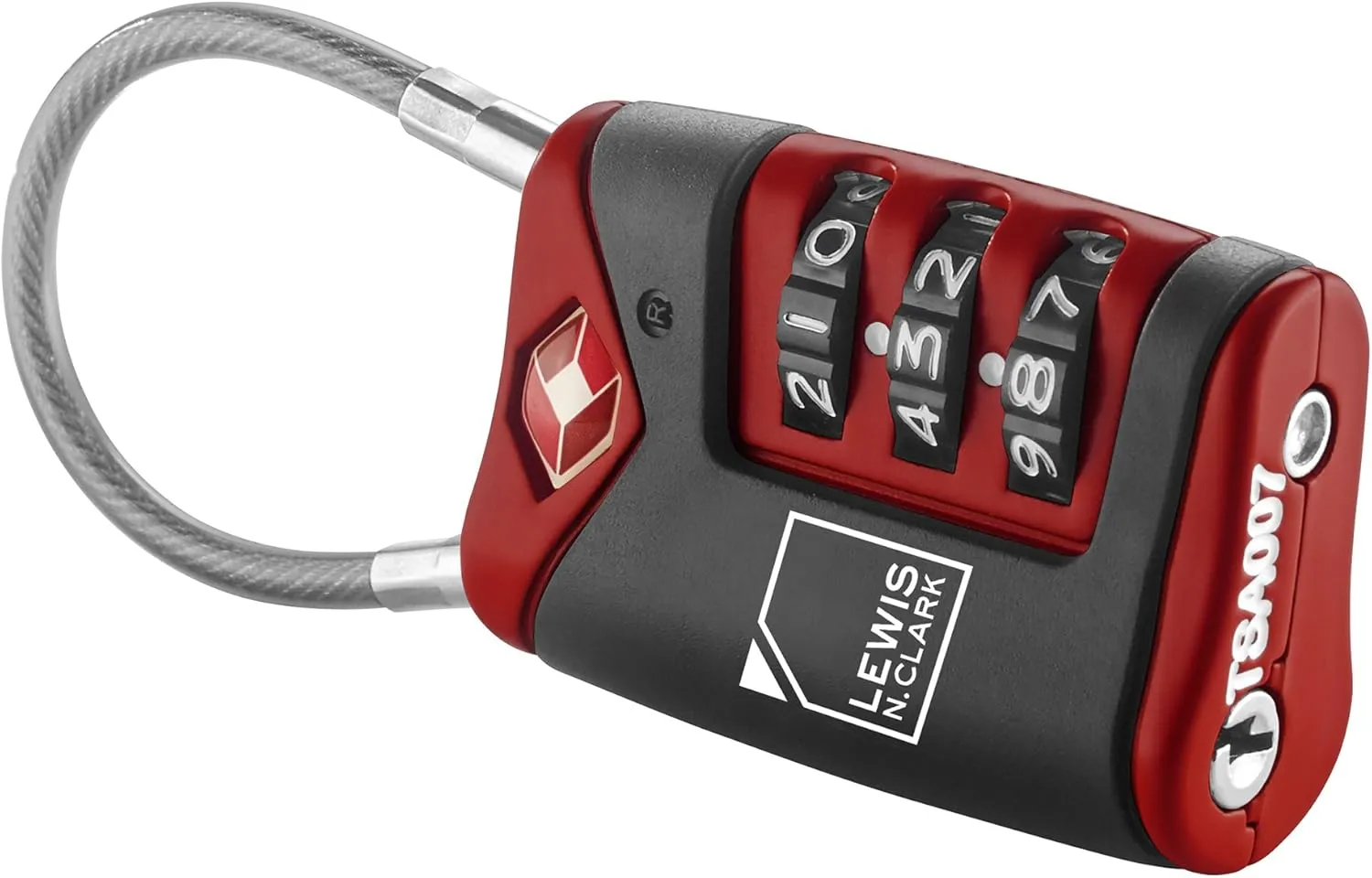 Lewis N. Clark TSA Cable Lock 2 Pack, Red