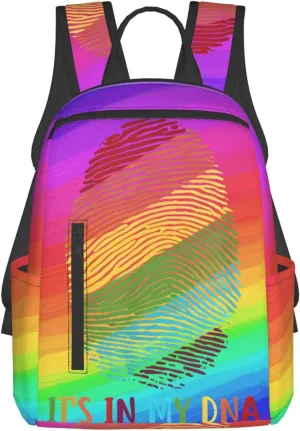 LGBT Rainbow Gay Pride It's in My Finger Print Travel Laptop Backpack Casual Backpacks Double Shoulder Daypack Notebook Rucksack Work Bags Sports Bag for Gym Hiking Camping Beach