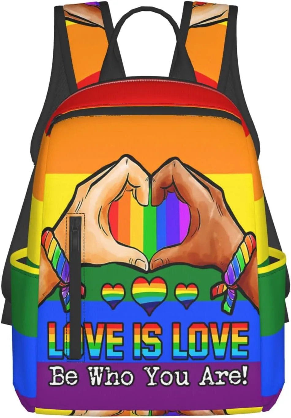 LGBT Rainbow Gay Pride Love Is Love Be Who You Are Travel Laptop Backpack Casual Backpacks Double Shoulder Daypack Notebook Rucksack Work Bags Sports Bag for Hiking Camping Beach