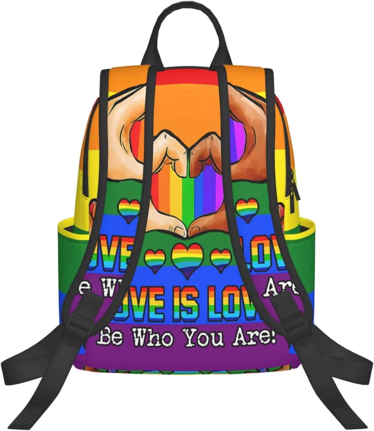 LGBT Rainbow Gay Pride Love Is Love Be Who You Are Travel Laptop Backpack Casual Backpacks Double Shoulder Daypack Notebook Rucksack Work Bags Sports Bag for Hiking Camping Beach