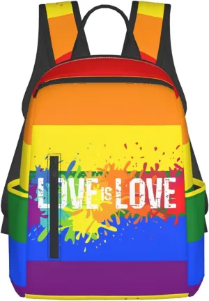 LGBT Rainbow Gay Pride Love Is Love Graffiti Travel Laptop Backpack Casual Backpacks Double Shoulder Daypack Notebook Rucksack Work Bags Sports Bag for Hiking Camping Beach