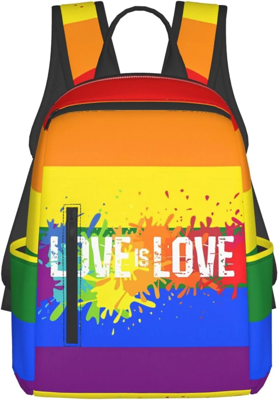 LGBT Rainbow Gay Pride Love Is Love Graffiti Travel Laptop Backpack Casual Backpacks Double Shoulder Daypack Notebook Rucksack Work Bags Sports Bag for Hiking Camping Beach