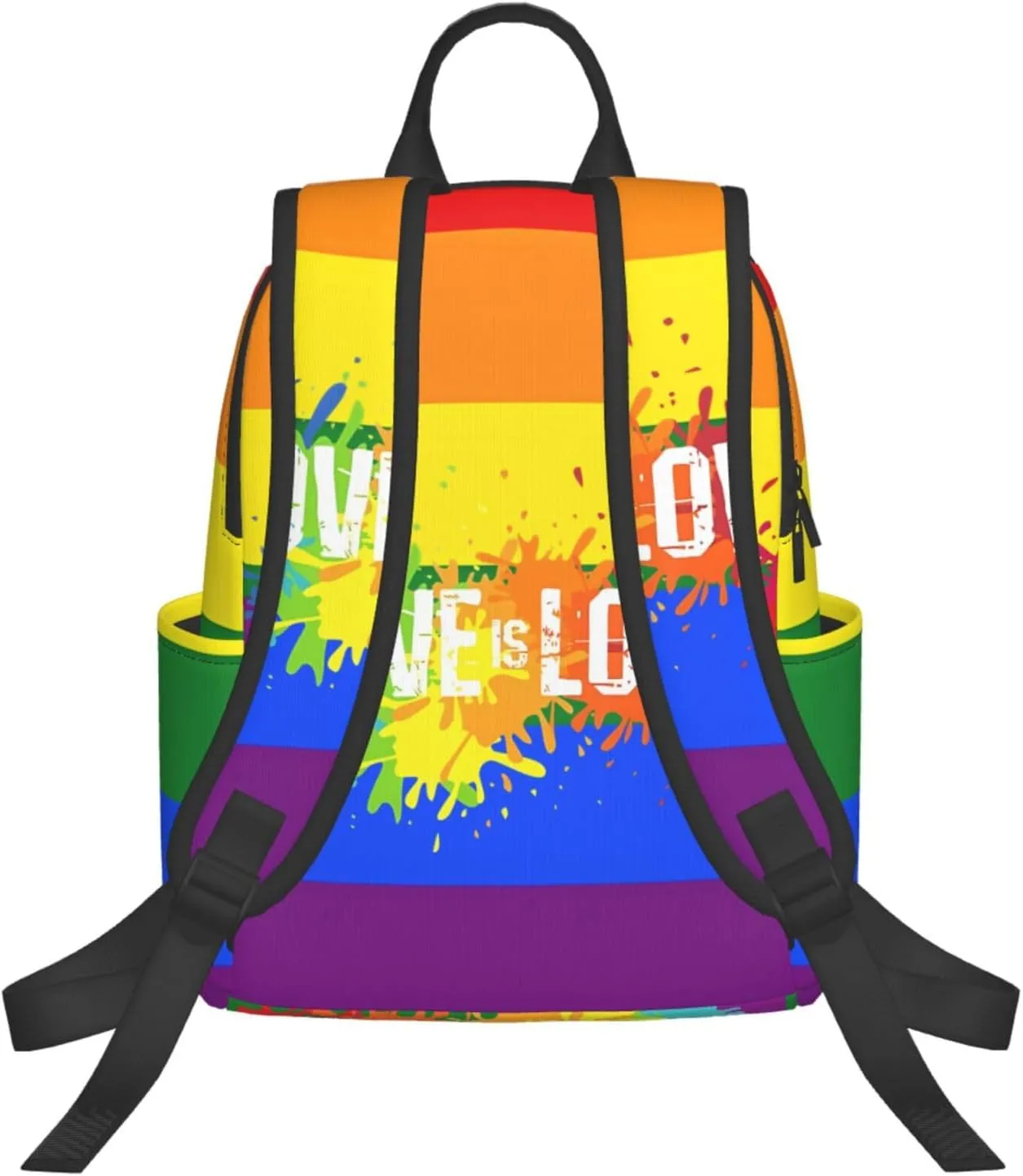LGBT Rainbow Gay Pride Love Is Love Graffiti Travel Laptop Backpack Casual Backpacks Double Shoulder Daypack Notebook Rucksack Work Bags Sports Bag for Hiking Camping Beach