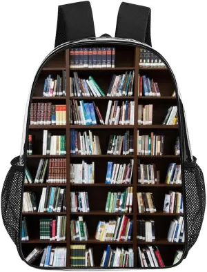 Library Document Shelf Transparent Fashion Waterproof PVC Transparent Backpack Unisex 17 Inches