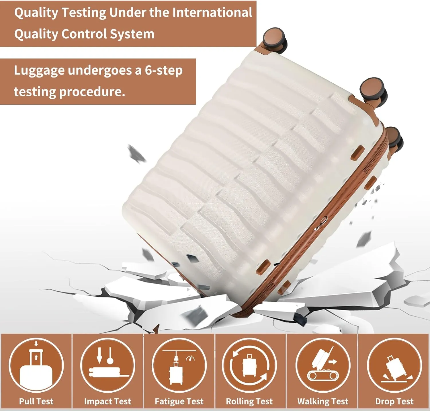Lightweight Luggage with Spinner Wheels & YKK Zipper, 3-Piece Suitcase ABS PC Hardside Luggage Set with TSA Lock for Women Men, Apricot Off White (20 24 28 inch)