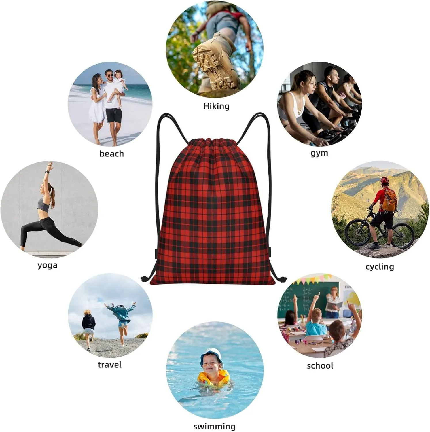 Lightweight String Bag Sack Drawstring Backpack for Sports Yoga Gym