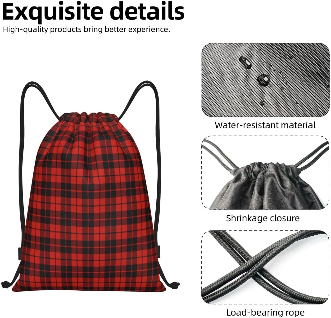 Lightweight String Bag Sack Drawstring Backpack for Sports Yoga Gym