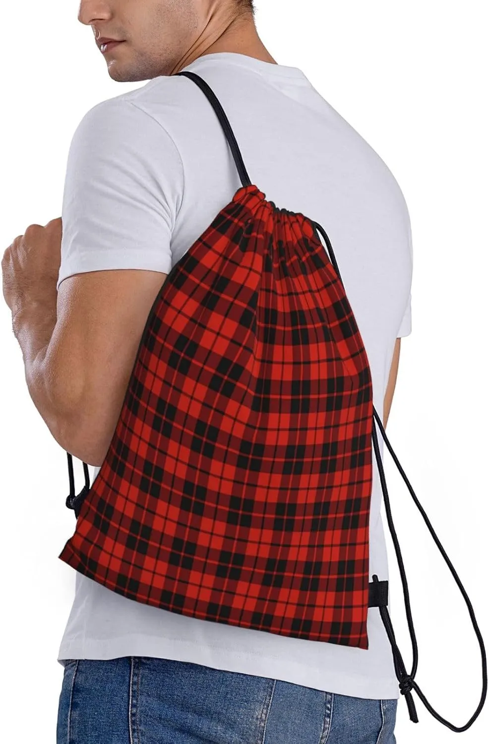 Lightweight String Bag Sack Drawstring Backpack for Sports Yoga Gym
