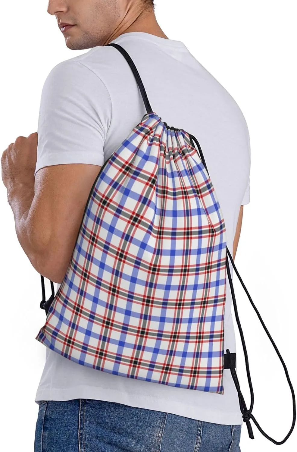 Lightweight String Bag Sack Drawstring Backpack for Sports Yoga Gym