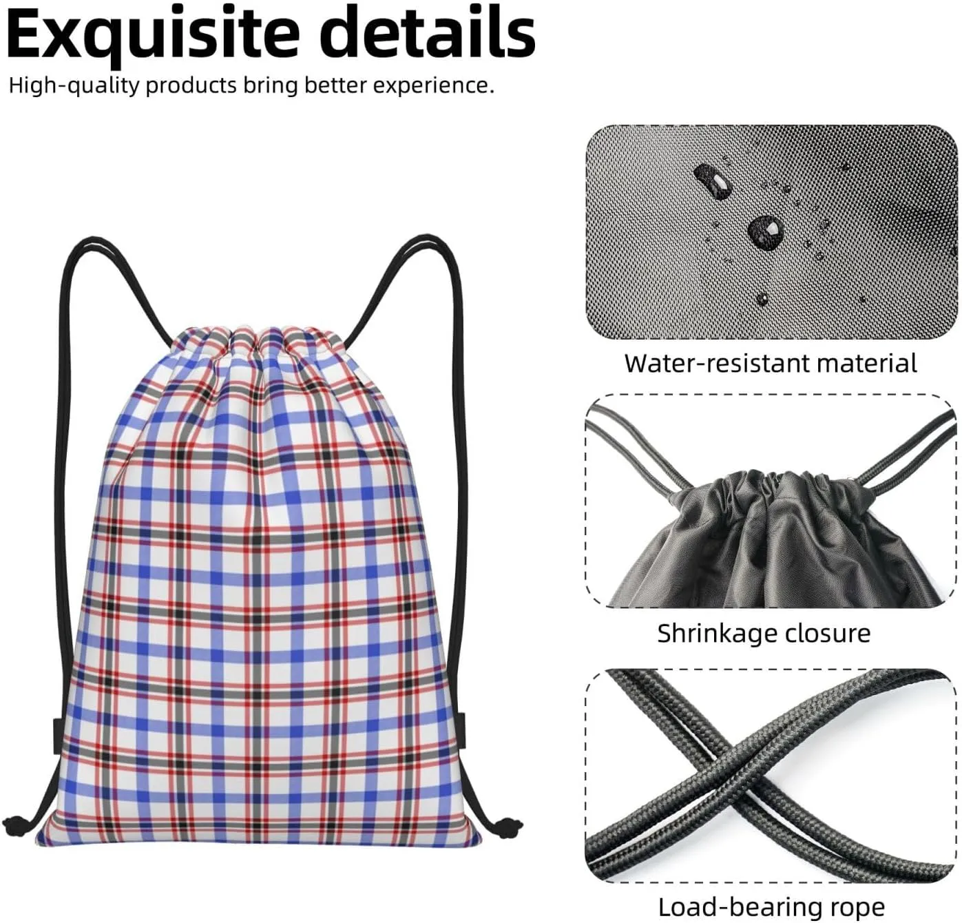Lightweight String Bag Sack Drawstring Backpack for Sports Yoga Gym