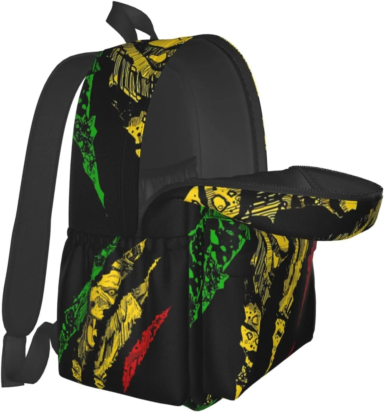 Lion of Judah King Rasta Reggae Jamaica Backpack Double Shoulder Bag 15 Inch Laptop Bagpacks for Hiking Work Camping Travel