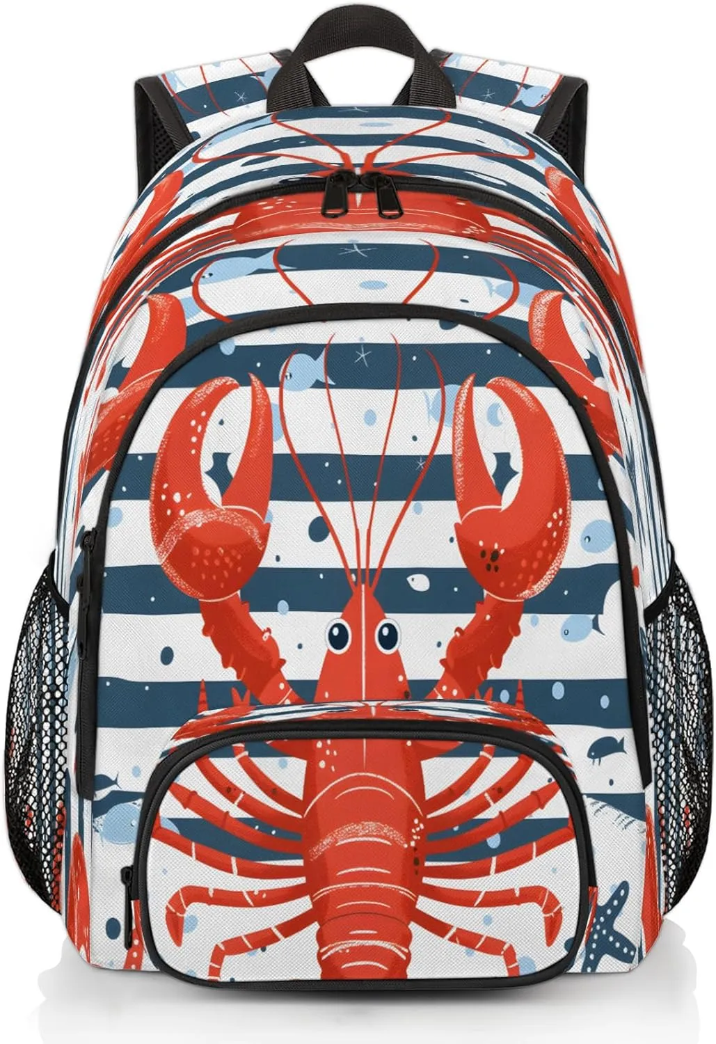 Lobster Laptop Backpack for Women Men, 18.3 Inch Travel Work Backpacks, Coastal Nautical Waterproof Computer Casual Daypack Nurse Teacher Bags