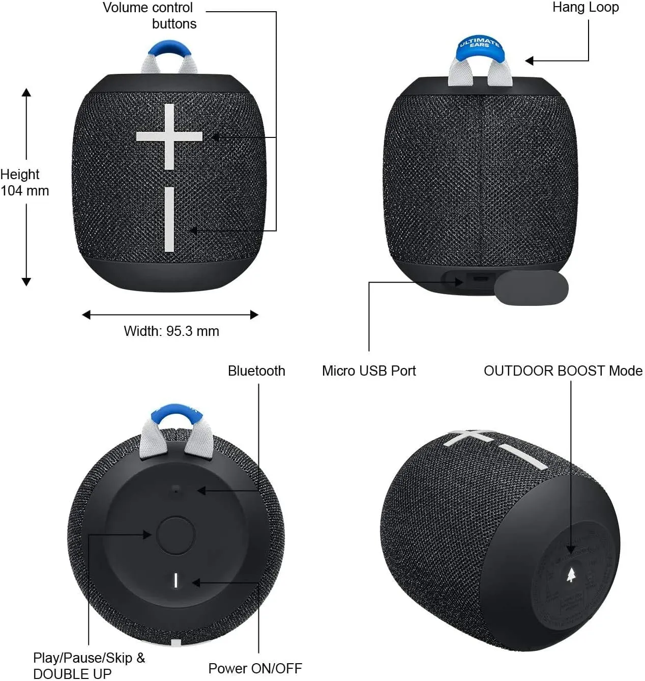 Logitech Ultimate Ears Wonderboom 2 Portable Bluetooth Speaker