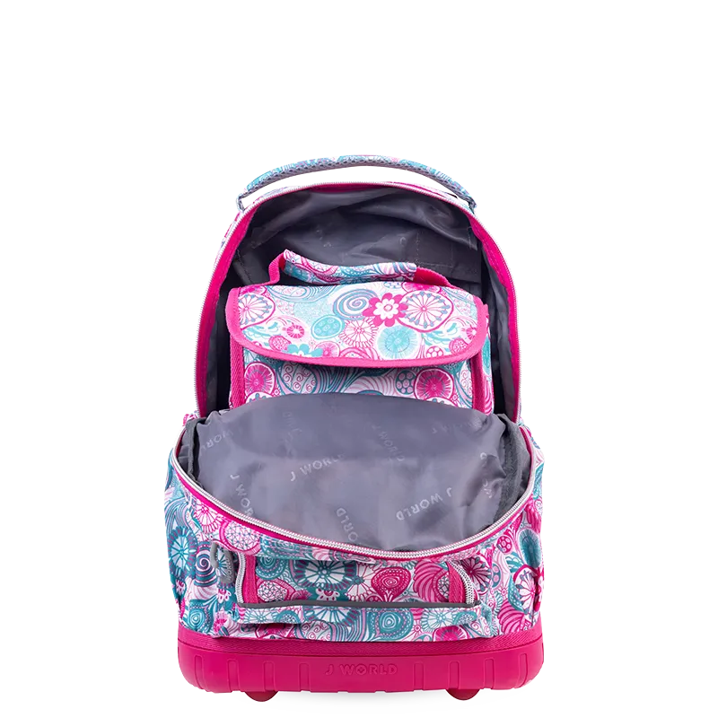 Lollipop Kids Rolling Backpack With Lunch Bag (16 Inch) in Blue Raspberry