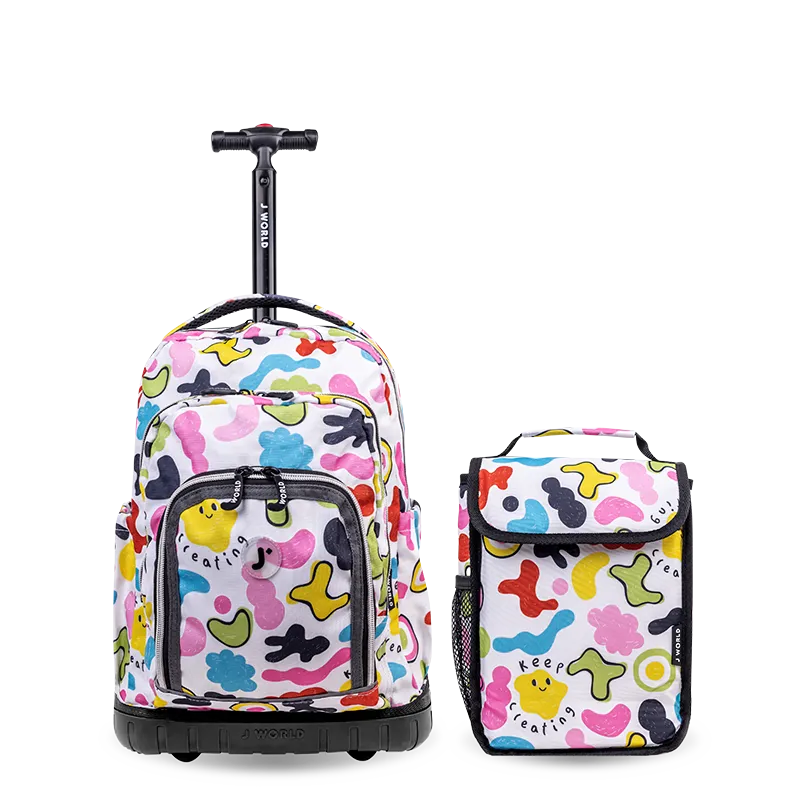 Lollipop Kids Rolling Backpack With Lunch Bag (16 Inch) in Kiddo