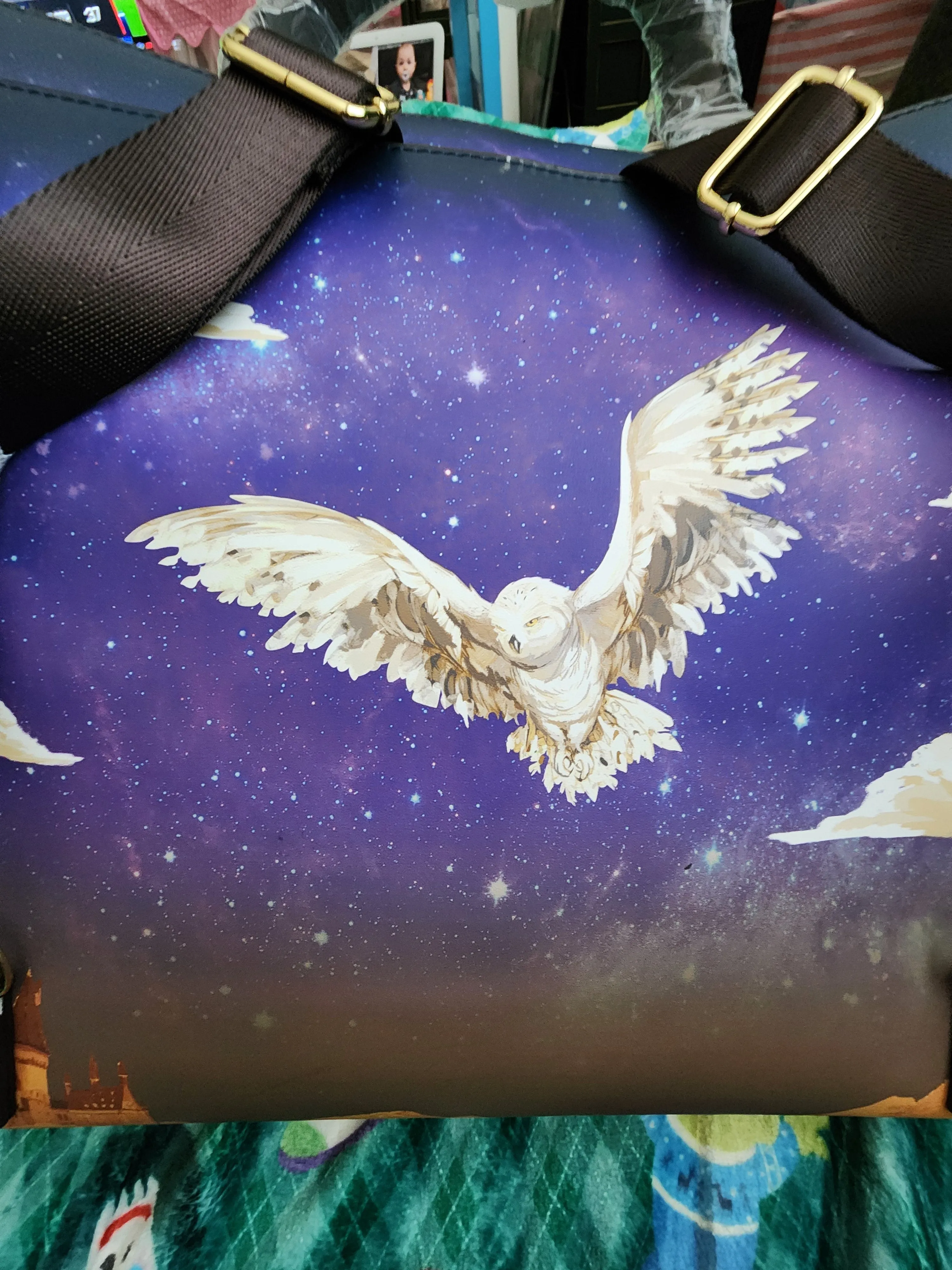 Loungefly Harry Potter and Hedwig at Hogwarts School Tote Bag