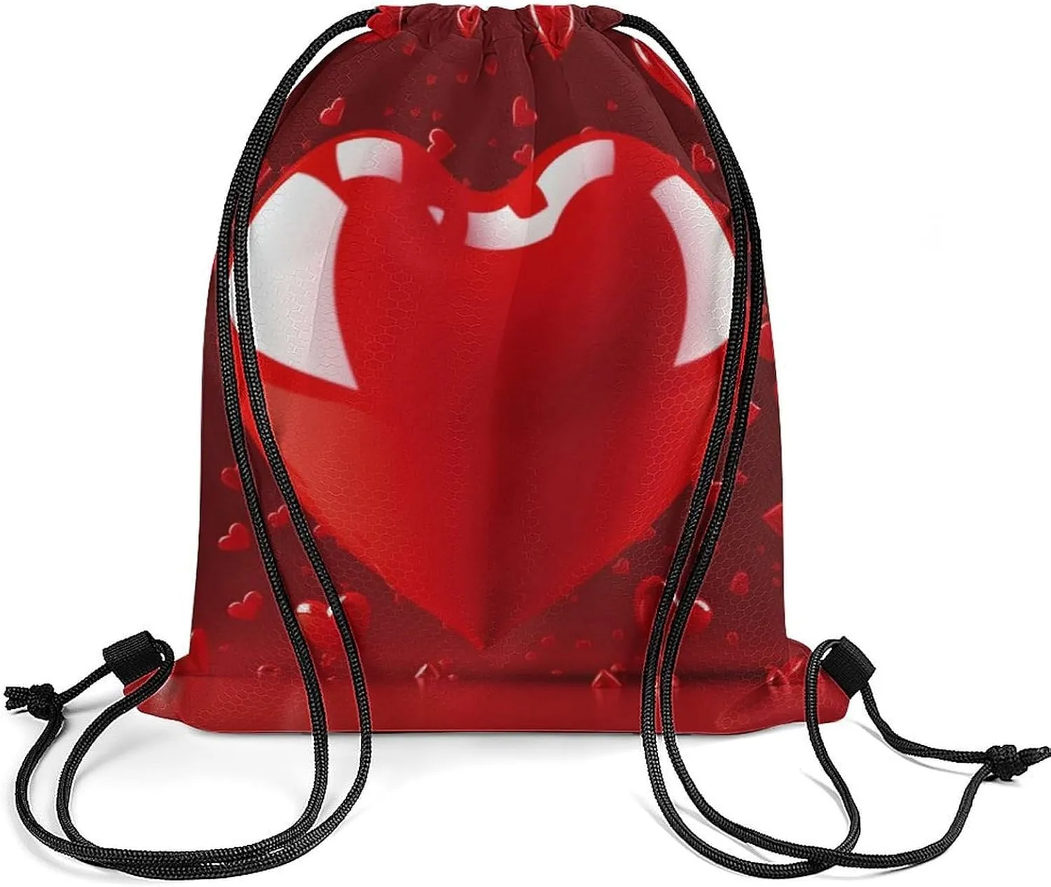 Love Heart Drawstring Backpack Travel Sports Drawstring Bags Portable Storage Gym Bag for Men Women, 35*42cm, Style