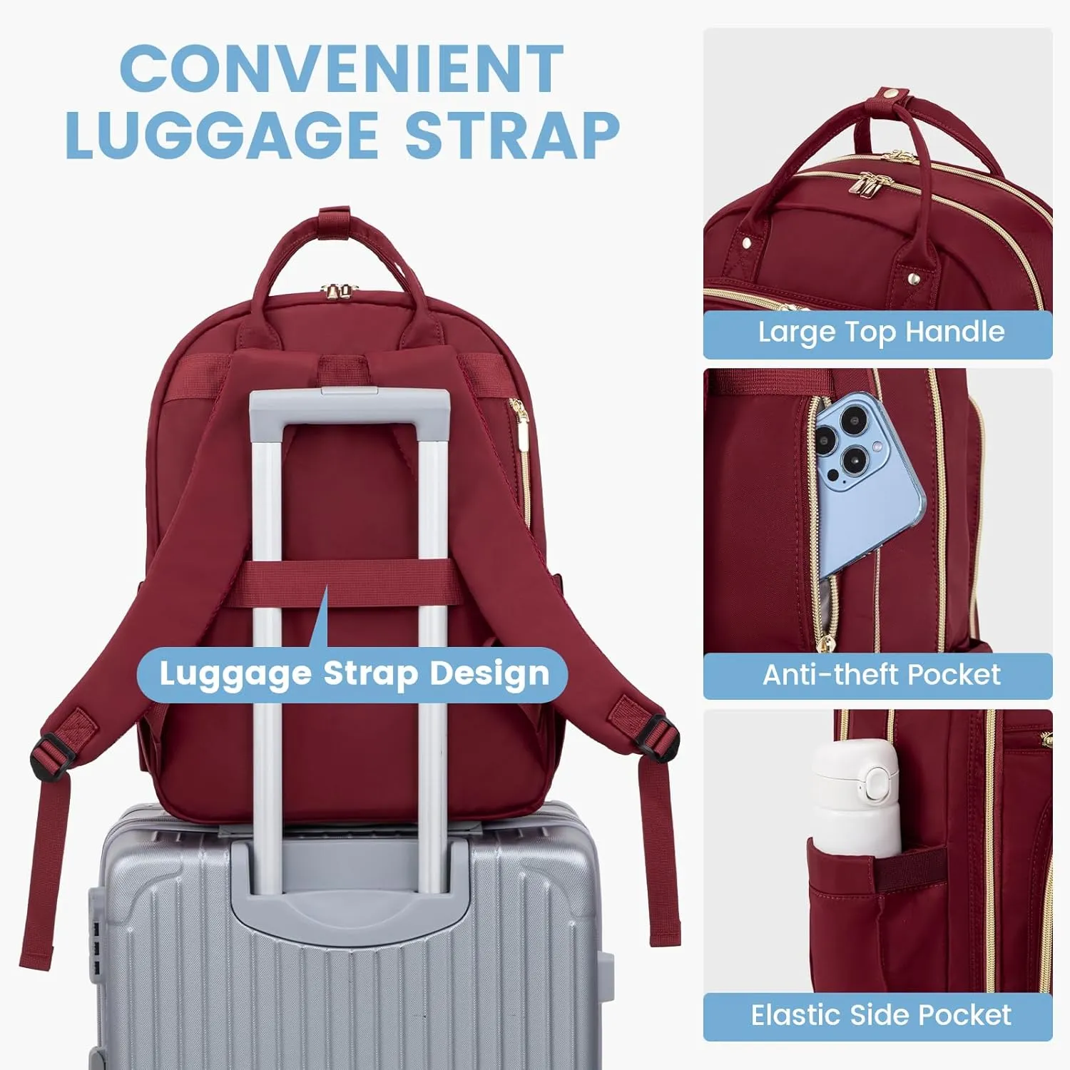 LOVEVOOK 17" Laptop Backpack for Women with Laptop Compartment, Water Resistant Travel Work Backpacks Purse Stylish College Business Teacher Nurse Computer Bag