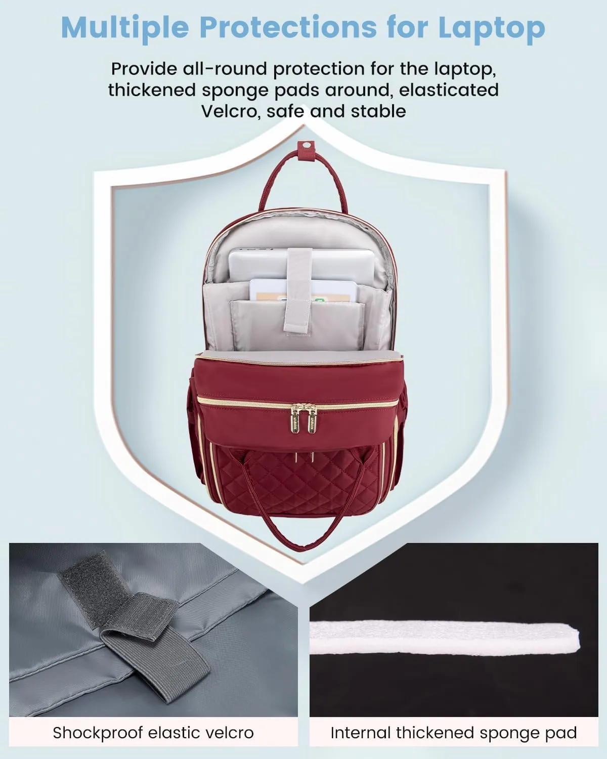 LOVEVOOK 17" Laptop Backpack for Women with Laptop Compartment, Water Resistant Travel Work Backpacks Purse Stylish College Business Teacher Nurse Computer Bag