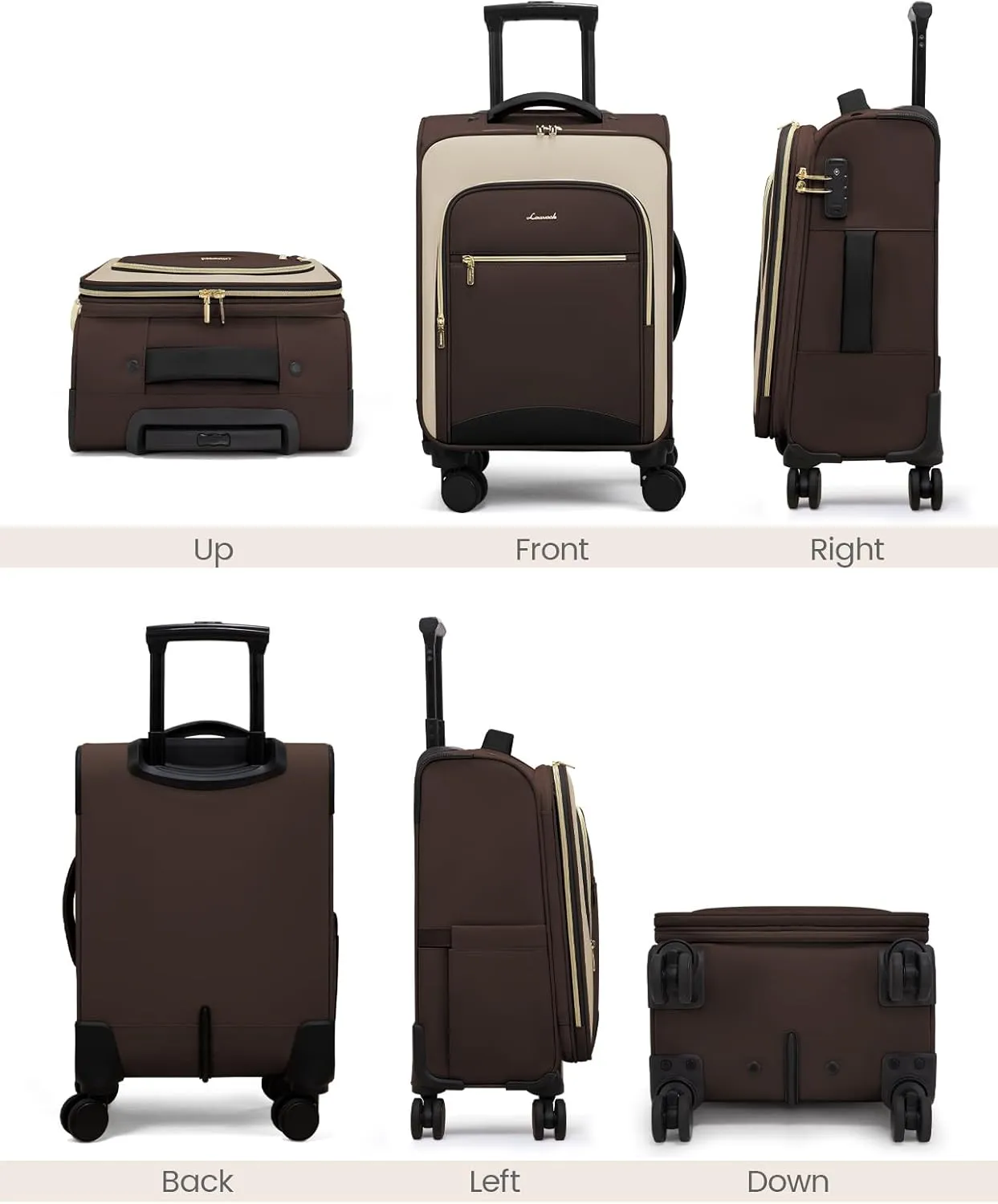 LOVEVOOK Carry On Luggage 22x14x9 Airline Approved, 20 Inch Softside Suitcases with Wheels, Lightweight Spinner Carry on Suitcase with TSA Lock, Water-Resistant Large Capacity Luggage for Travel