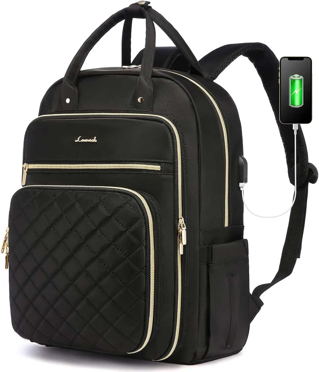 LOVEVOOK Laptop Backpack for Women, Water Resistant Travel Work Backpacks Purse Stylish College Business Teacher Nurse Computer Bag with USB Charging Port, Fits 17" Laptop