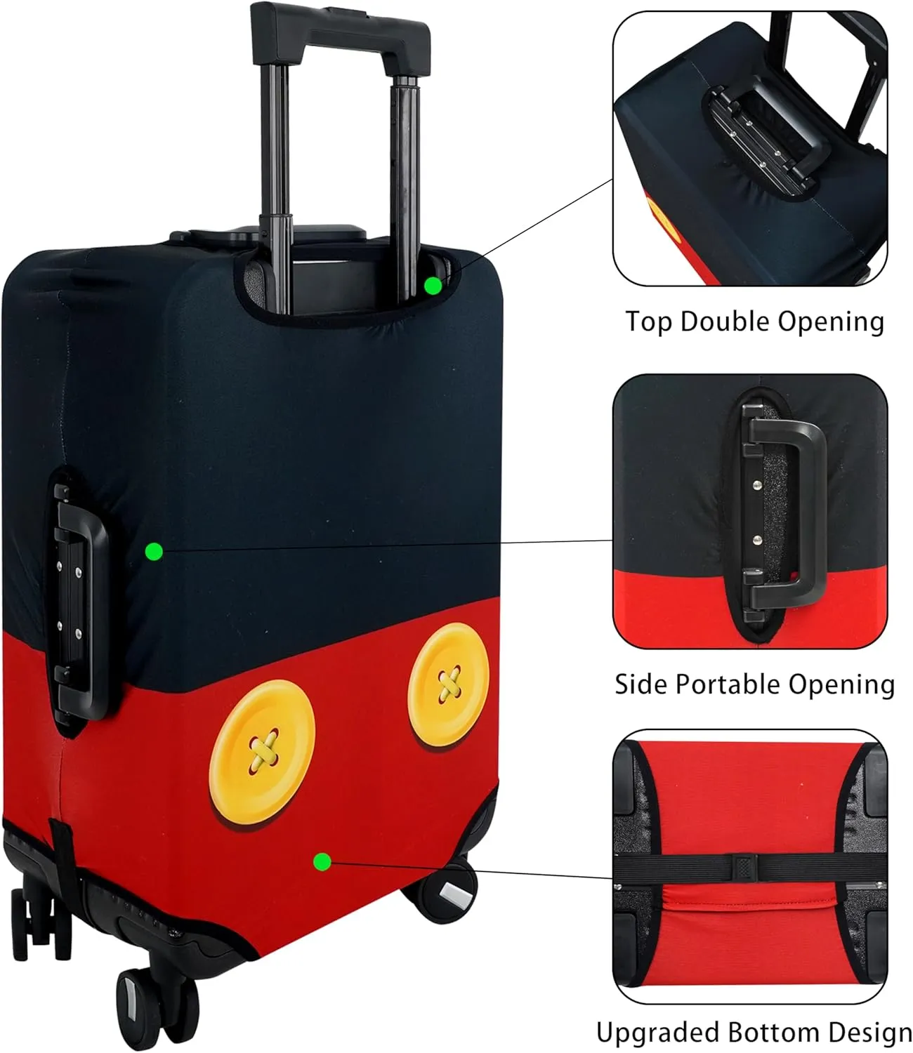 Luggage Cover Approved Travel Suitcase Protector Cute Pants Elastic Washable Baggage Covers for 18-20 inch Luggage(S)