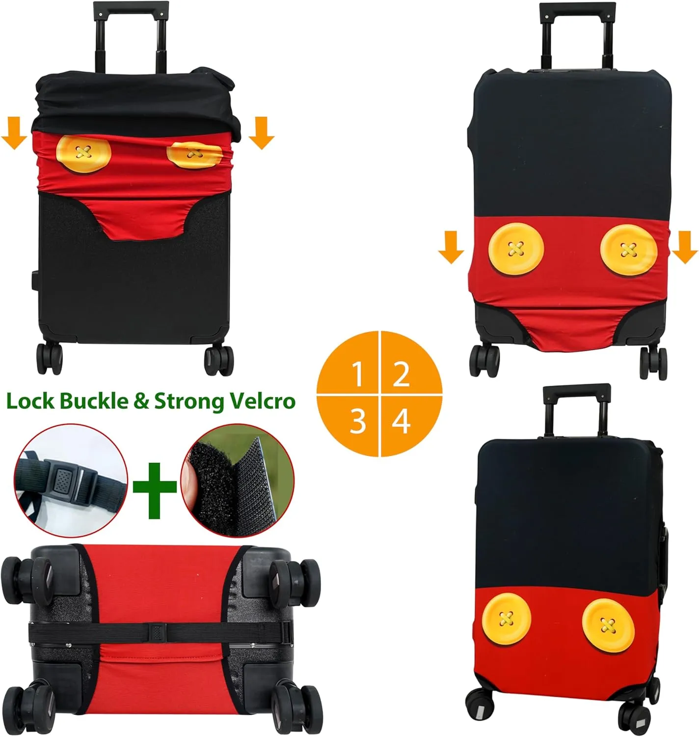 Luggage Cover Approved Travel Suitcase Protector Cute Pants Elastic Washable Baggage Covers for 18-20 inch Luggage(S)