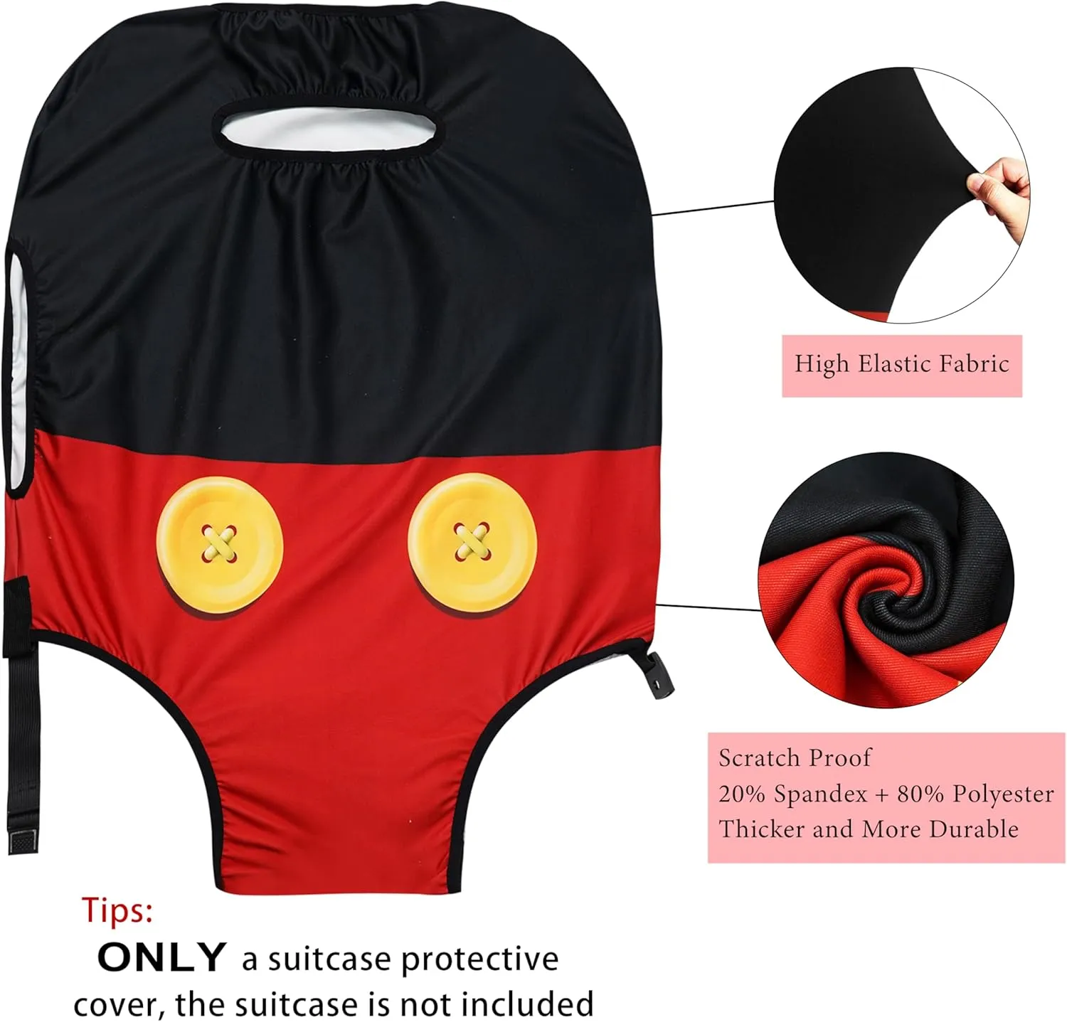 Luggage Cover Approved Travel Suitcase Protector Cute Pants Elastic Washable Baggage Covers for 18-20 inch Luggage(S)