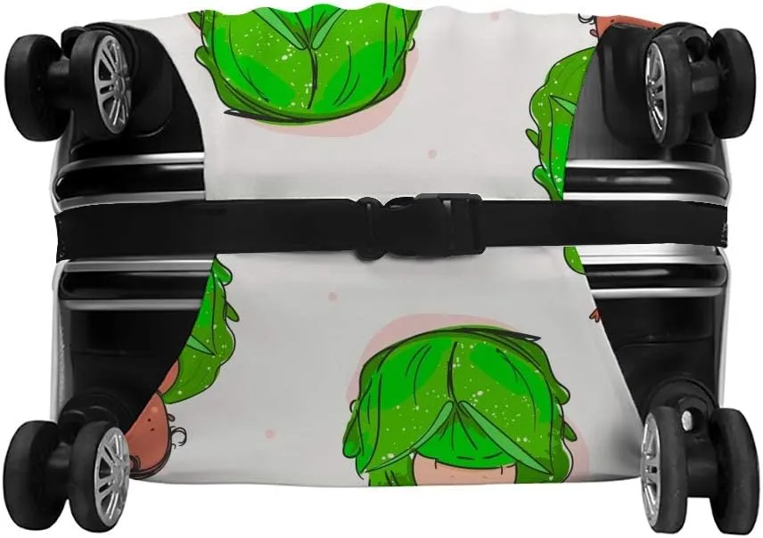 Luggage Cover ﻿Cute Little Babies Cabbage Green Thickened Washable Polyester Durable Foldable Lightweight Travel Suitcase Protector Fits 29-32 Inch